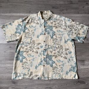 Paradise Coves Mens Silk Floral Hawaiian Short Sleeve Button Up Shirt - Size XXL